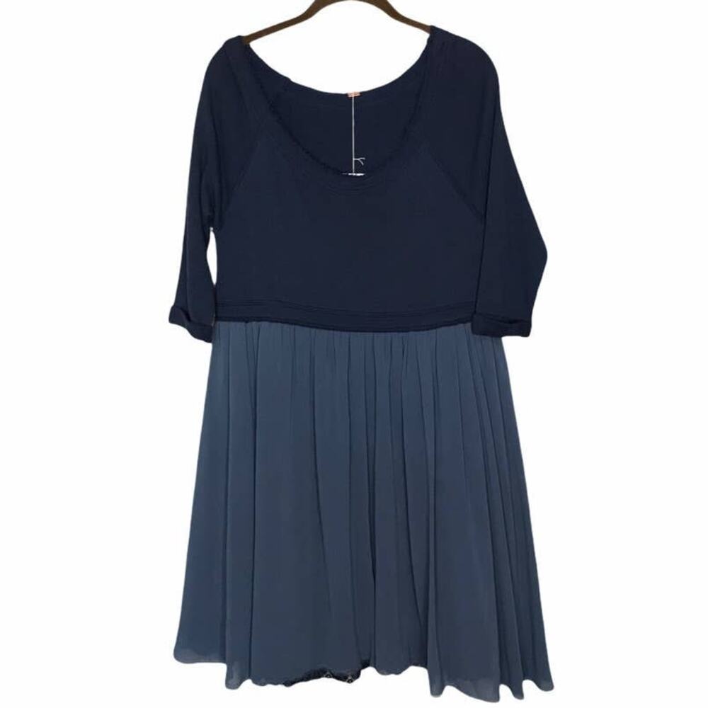 Free People Fairytale Dress Fairycore 3/4 Sleeve Blue Womens Size XS Extra Small